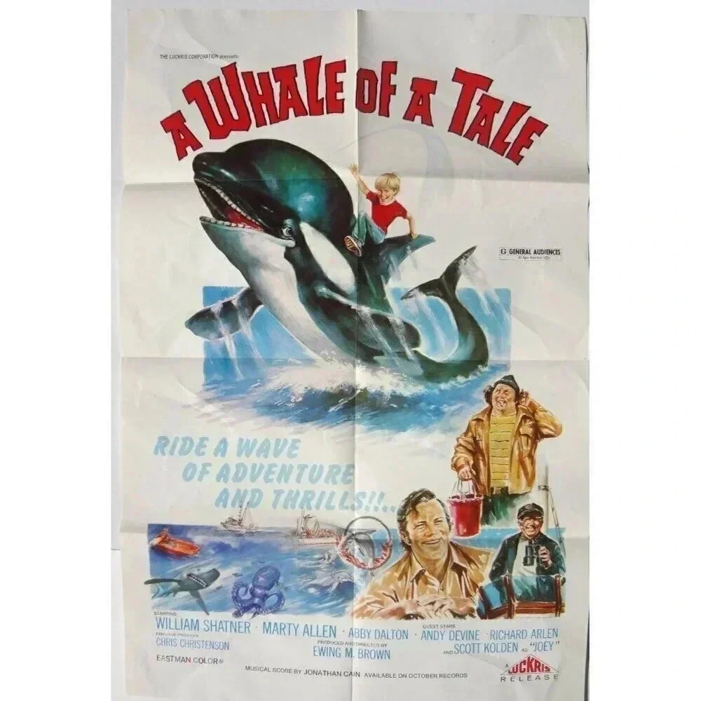 WHALE OF A TALE Movie POSTER William Shatner Marty Allen Abby Dalton Andy 27X40
